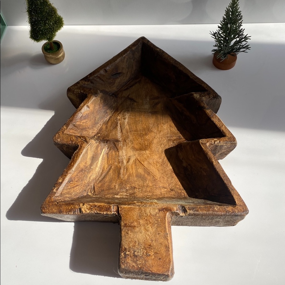 Dough bowl handmade Christmas tree shape